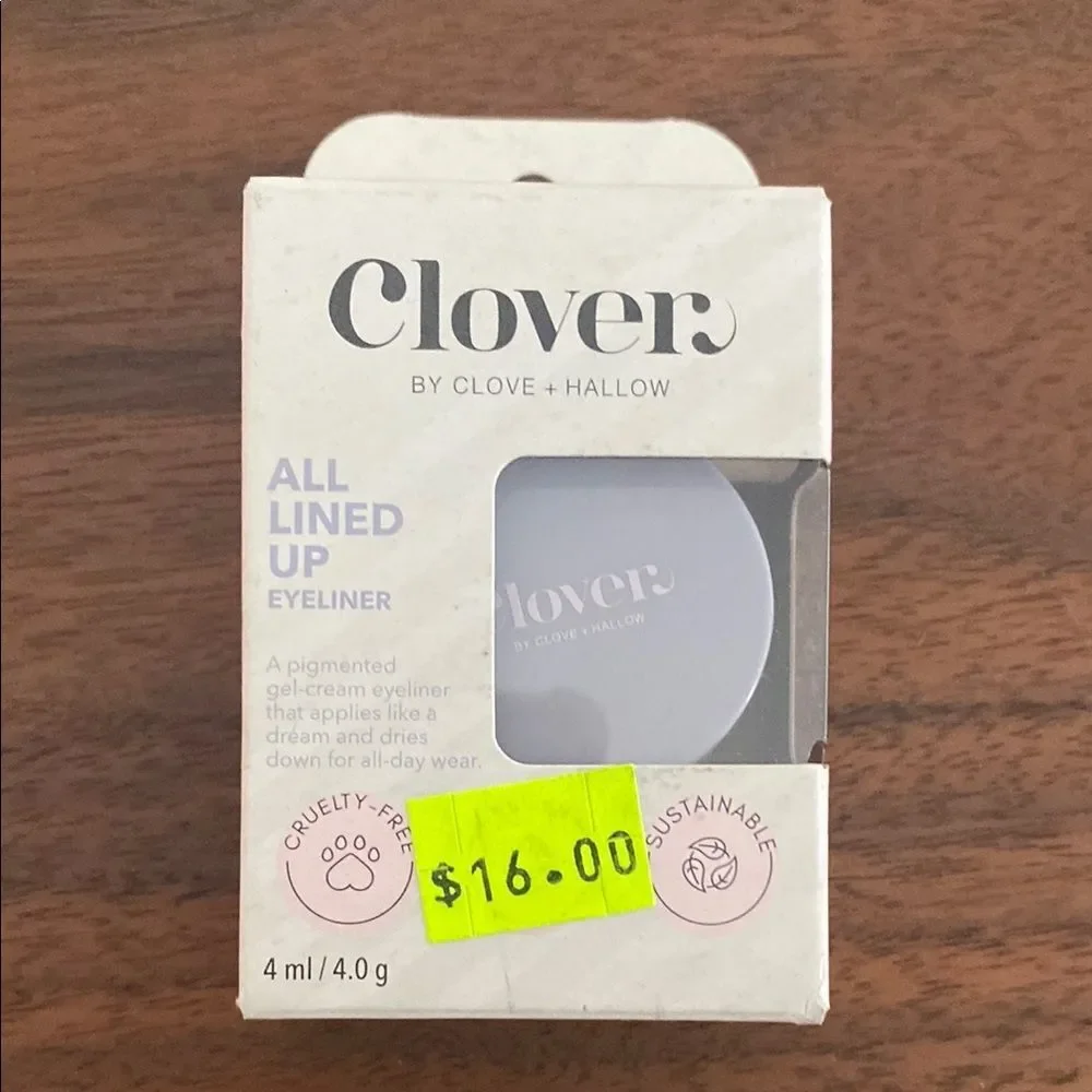 Clover All Lined Up Gel Eyeliner Cruelty-Free & Vegan Eye Makeup, Black, NEW